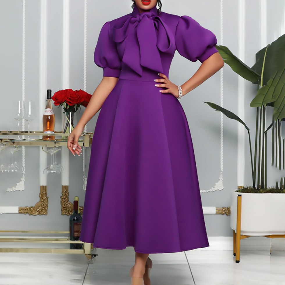 Summer Evenings Clothing - Zomerjurk voor dames, met strik, effen