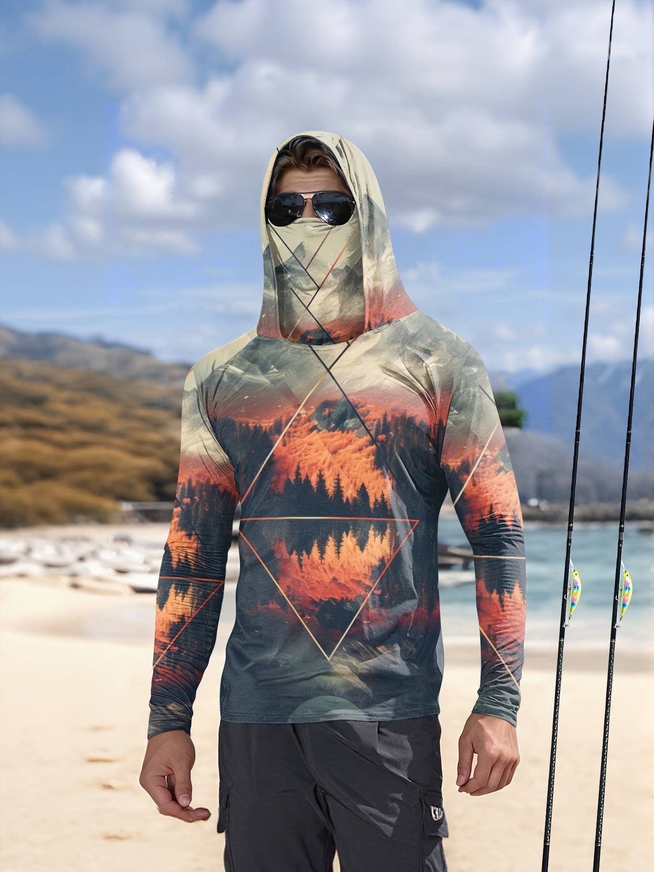 Summer Clothing Trends - Outdoor heren vissershirt met capuchon, ingebouwd