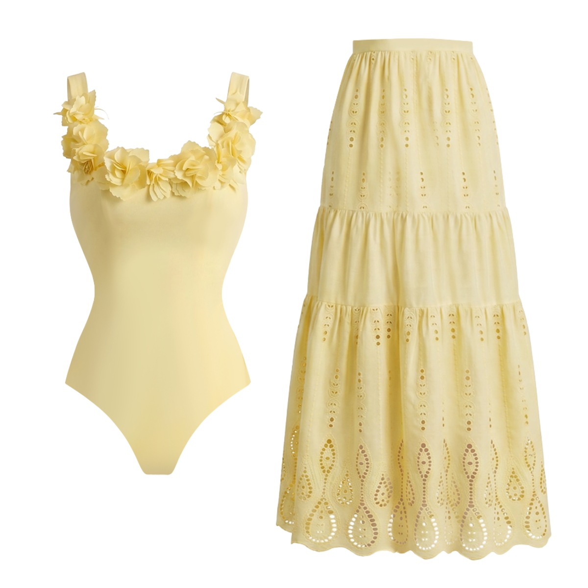 Swim Cover Up Mesh - Bloem 3 Stuks Gehaakte Bikini Vrouwen