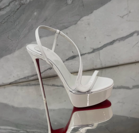 Summer Clothing Offers - Metallic leren plateau stiletto sandalen sexy