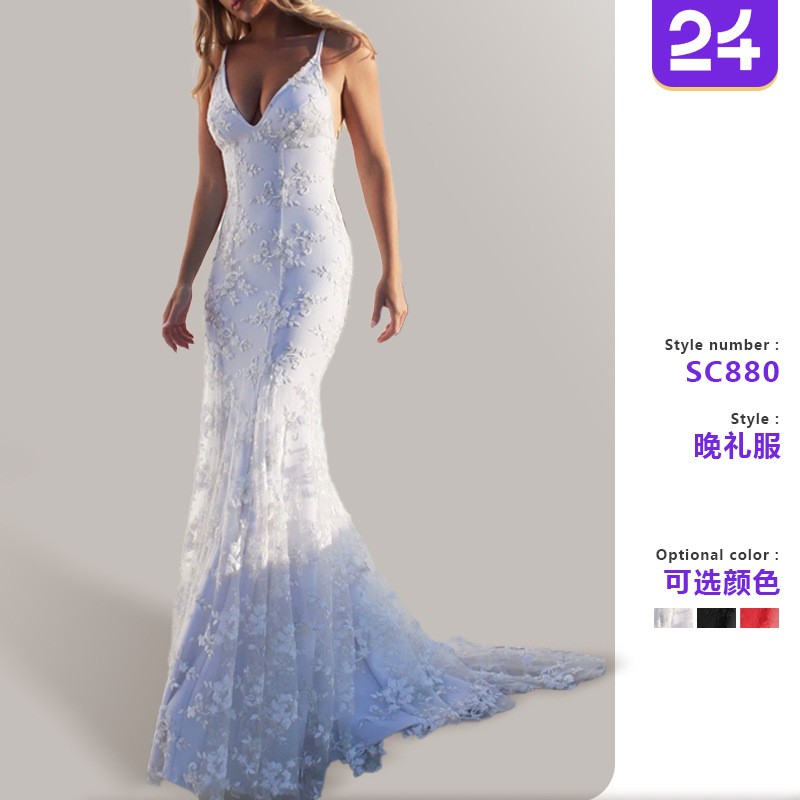 Summer Evenings Clothing - Zomerjurken voor dames, elegante V-hals kant