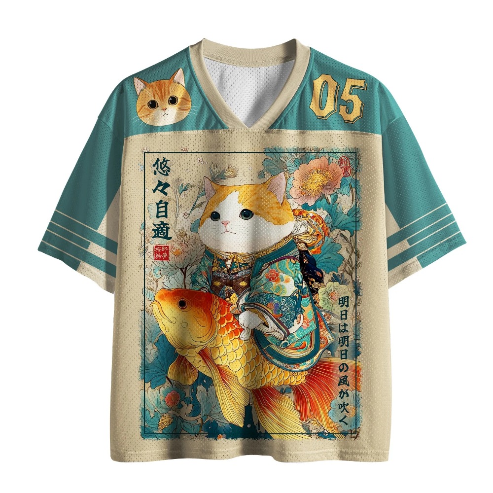 Japanese Summer Clothing Men - Japanse Harajuku Cartoon Kat Koi 3D