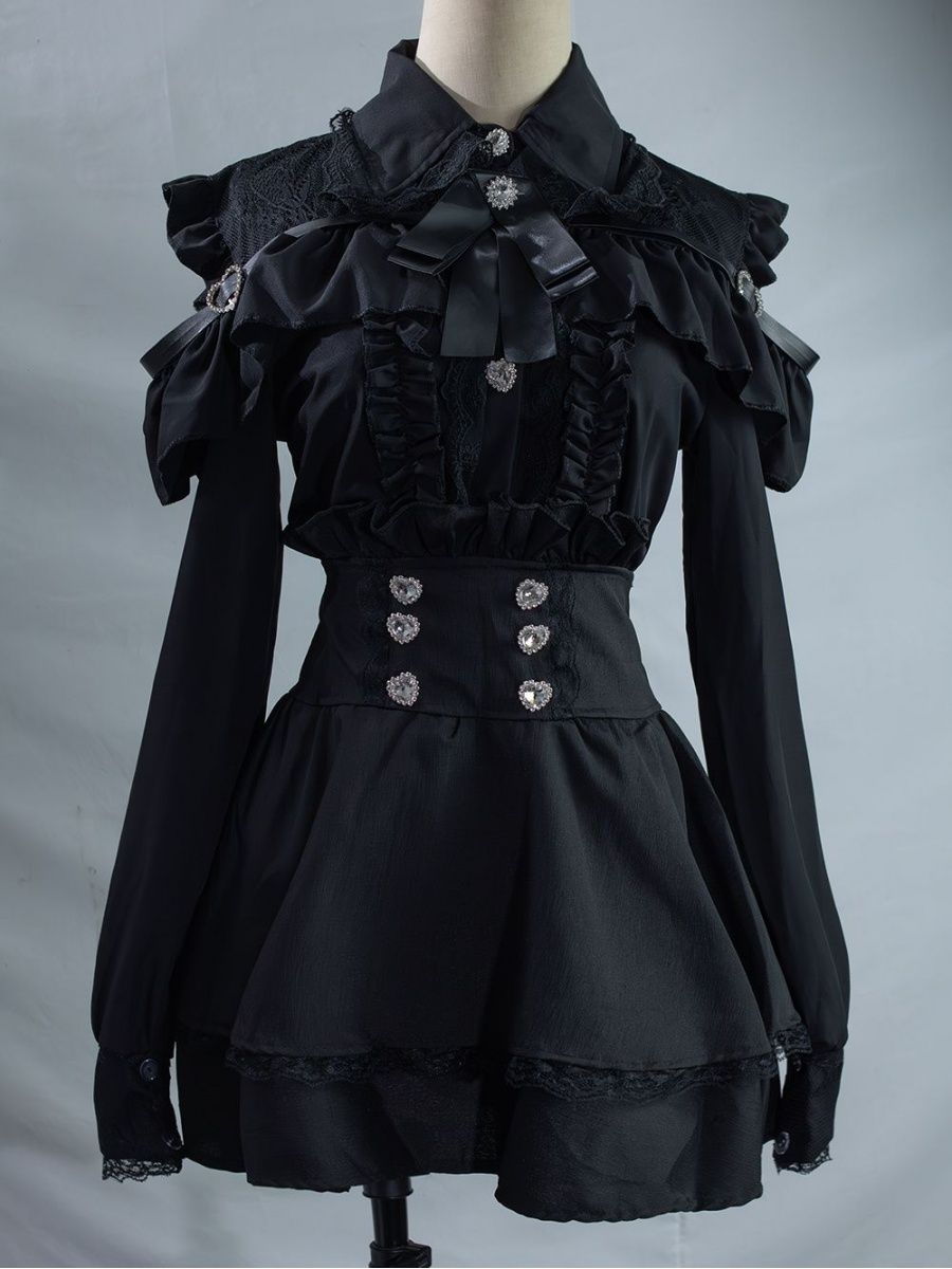 Off Shoulder Blouse - Subcultuur JK Uniform 2-delige set, off-shoulder