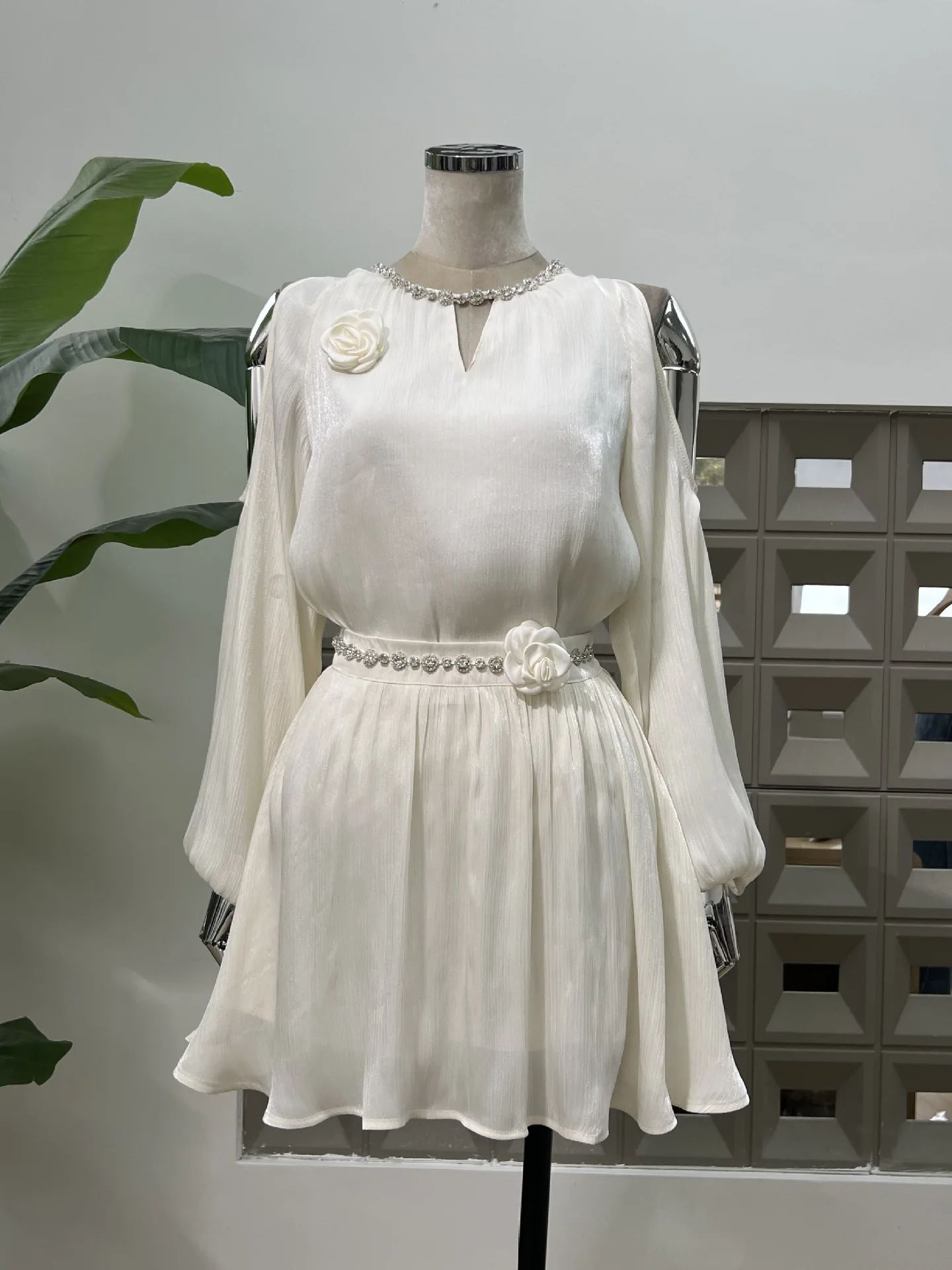 Off Shoulder Blouse - Vrouwen Tweedelige Jurken Off-Shoulder Blouse Bloem