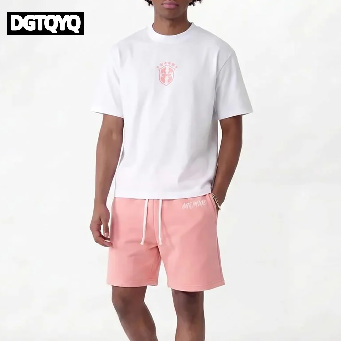 Summer Clothing Women - Zomerse nieuwe roze geborduurde casual shorts