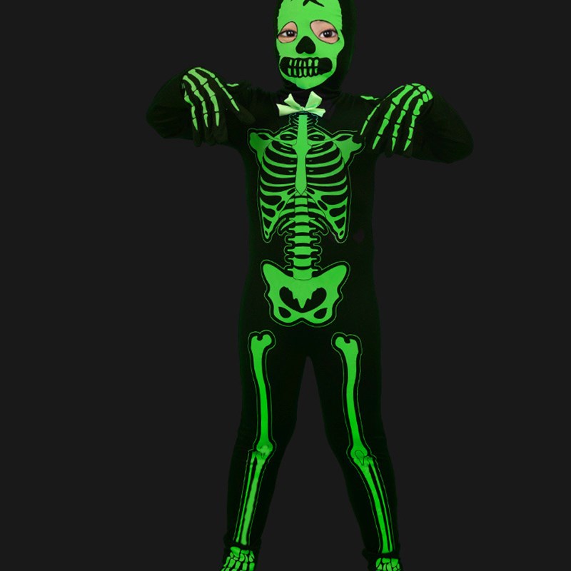 Summer Nights Clothing - Zwart Gloeiend Skeletkostuum Zomer Kinderkleding Halloween