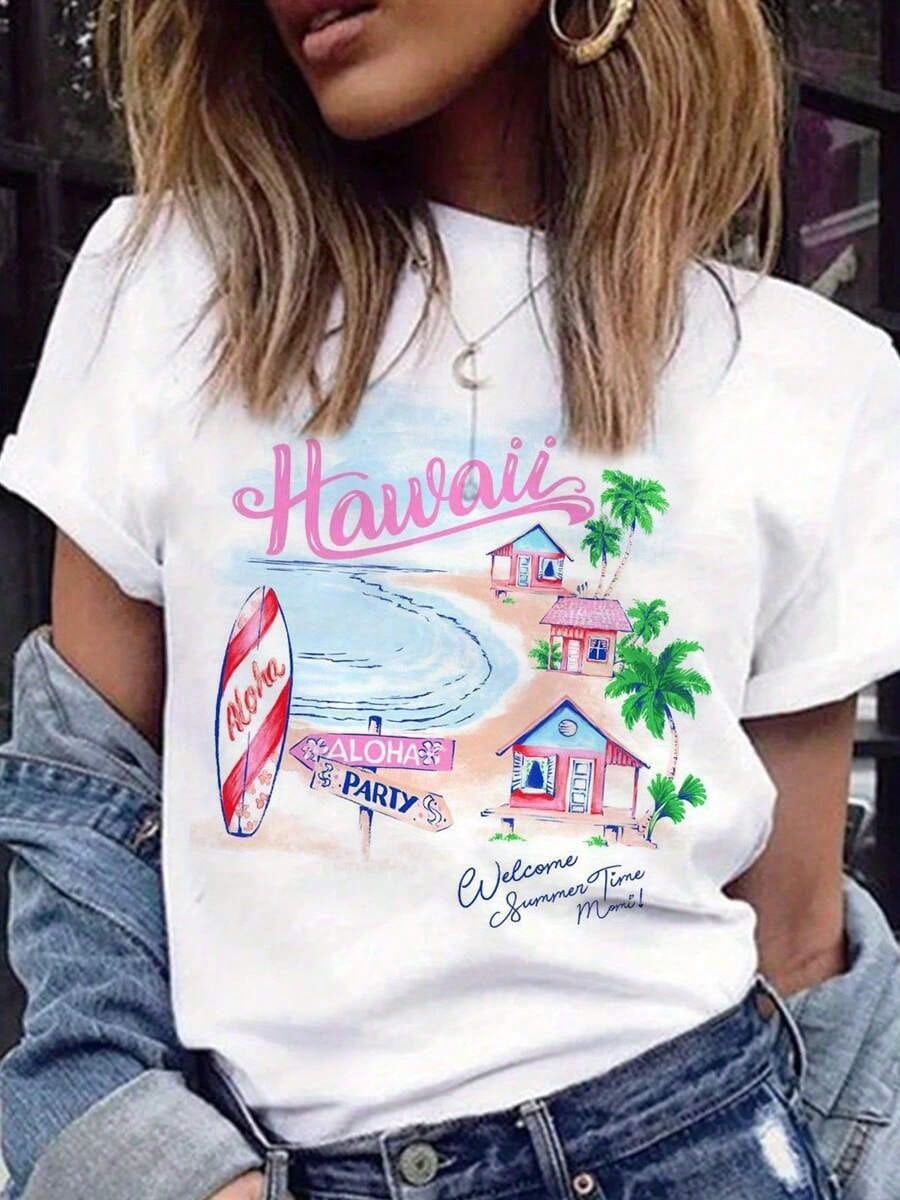Beach Shirt Hawaiian - Concise Hawaiiaans strandprint-shirt voor dames -