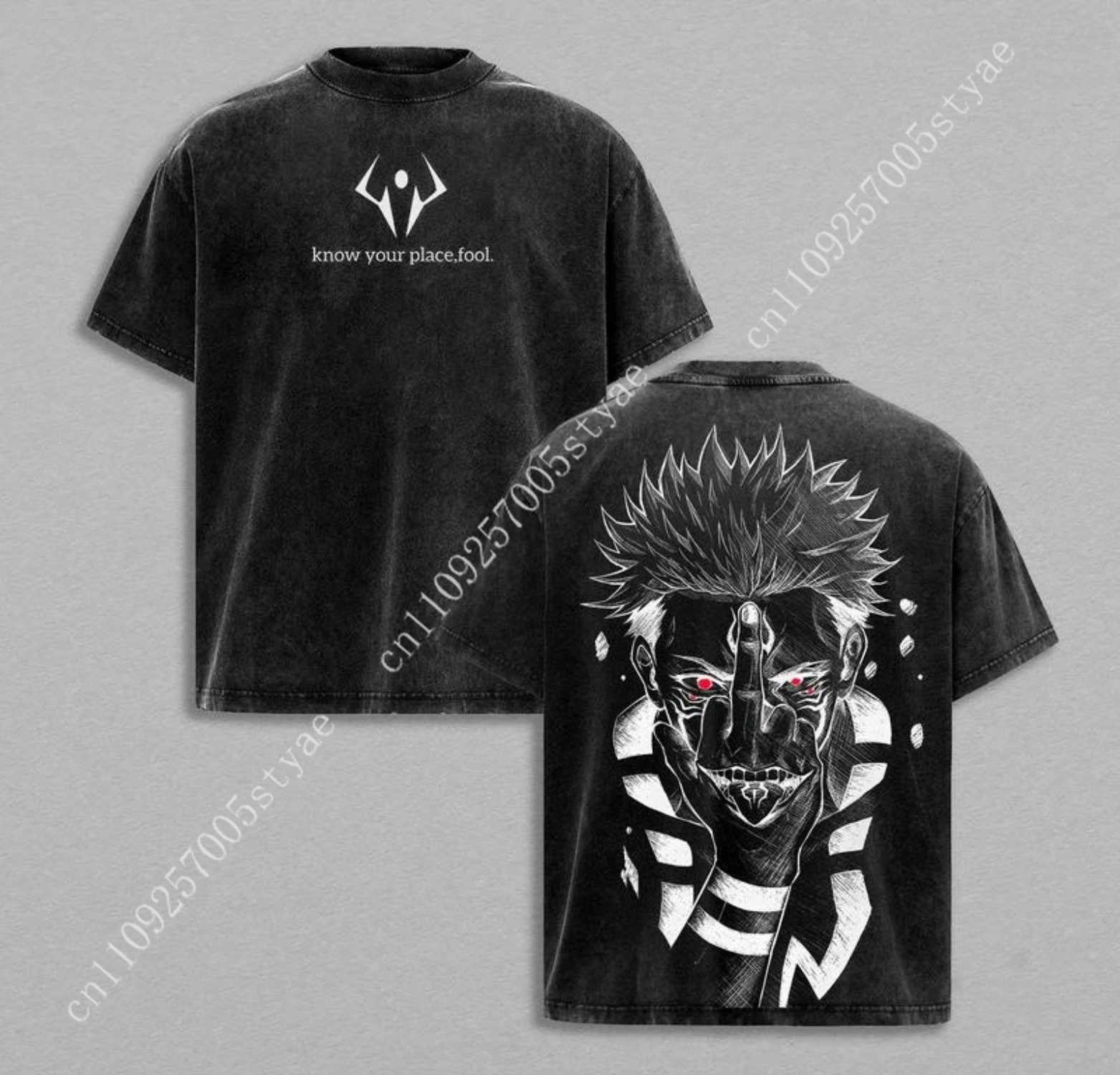 Summer Clothing Vintage - Anime Ryomen Sukuna Grafische T-shirt Vintage