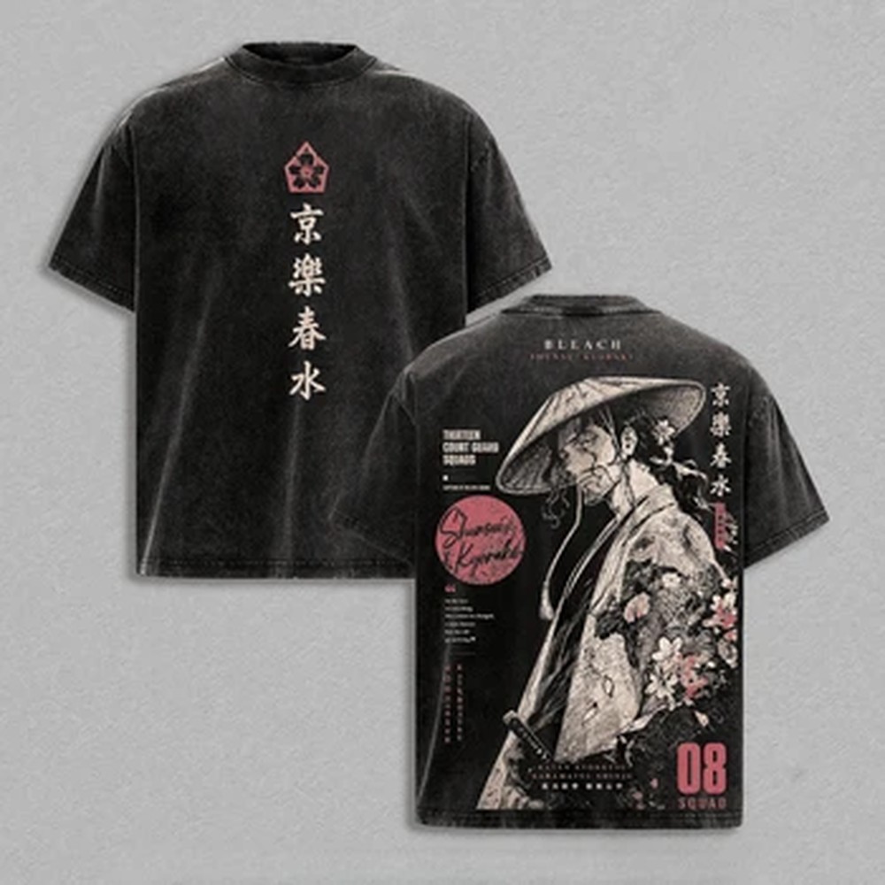 Summer Clothing Vintage - Kyoraku Shunsui Anime BLEACH T-shirt Vintage
