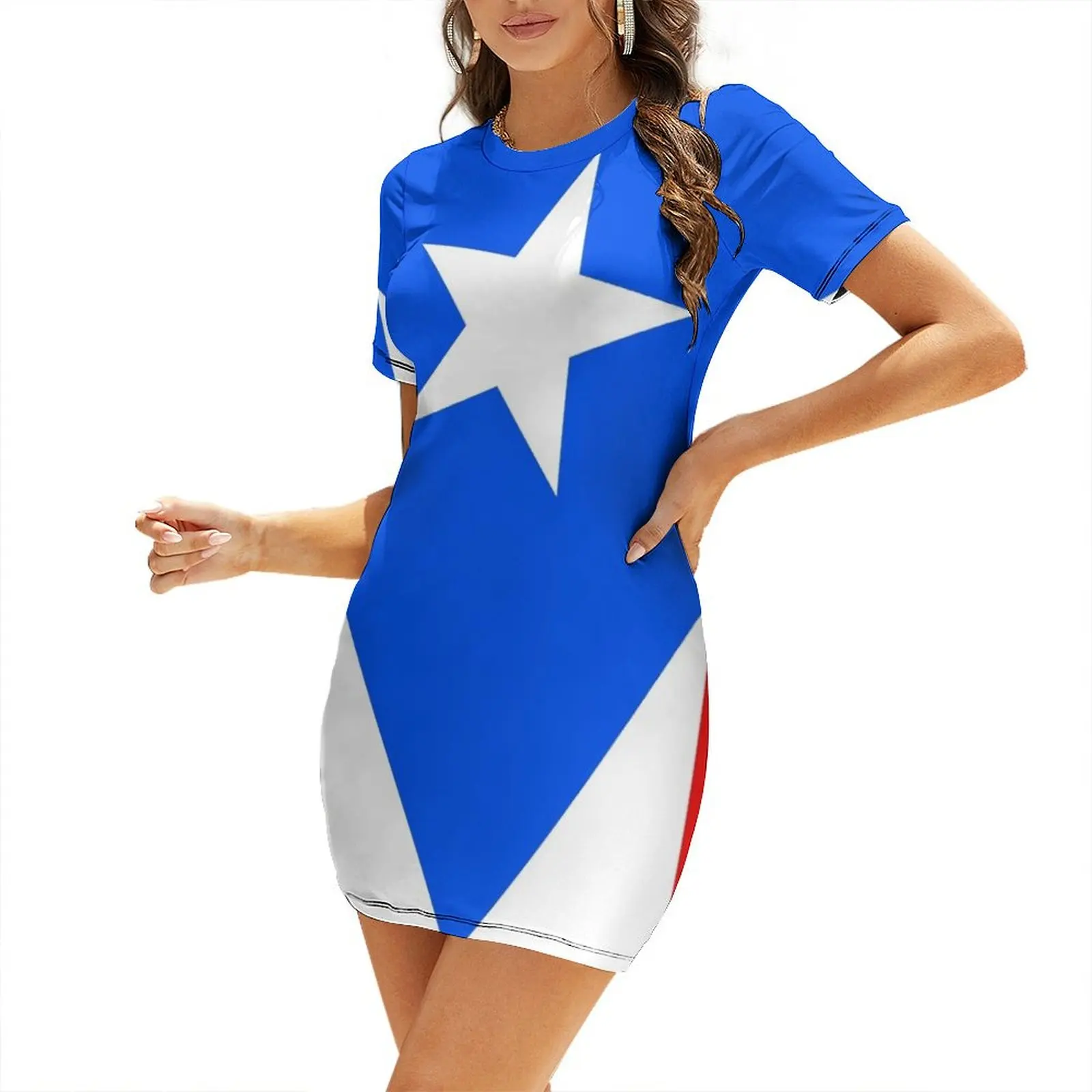 Summer Clothing Banner - Puerto Rico Vlag Banner Jurk met
