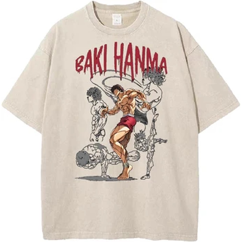 Summer Clothing Vintage - Manga Baki Print T-shirt Harajuku Vintage