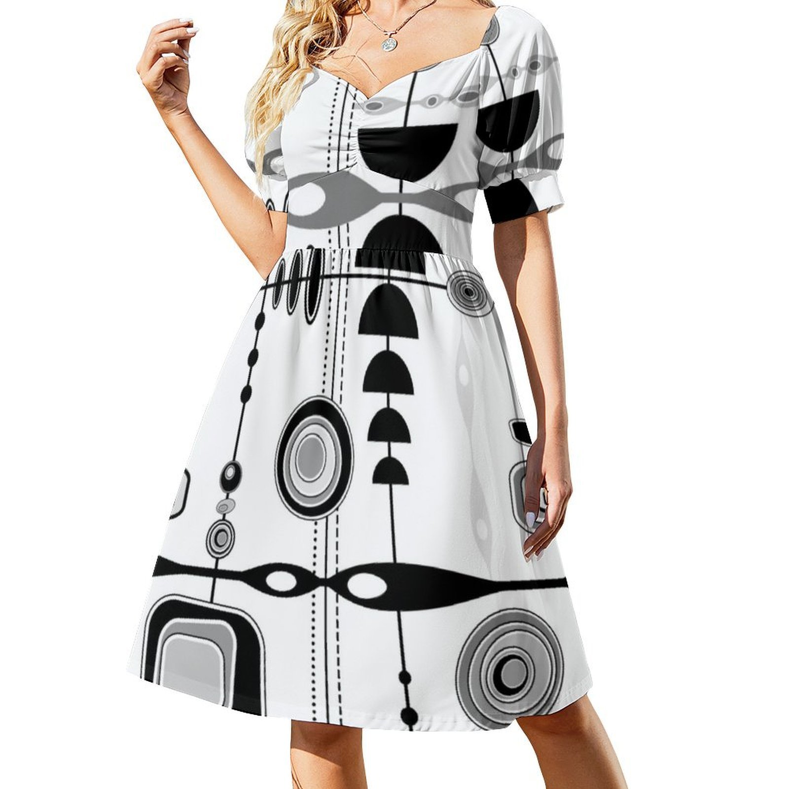 Mid Century moderne print-zwar - Summer Clothing Vintage recensie en prijs