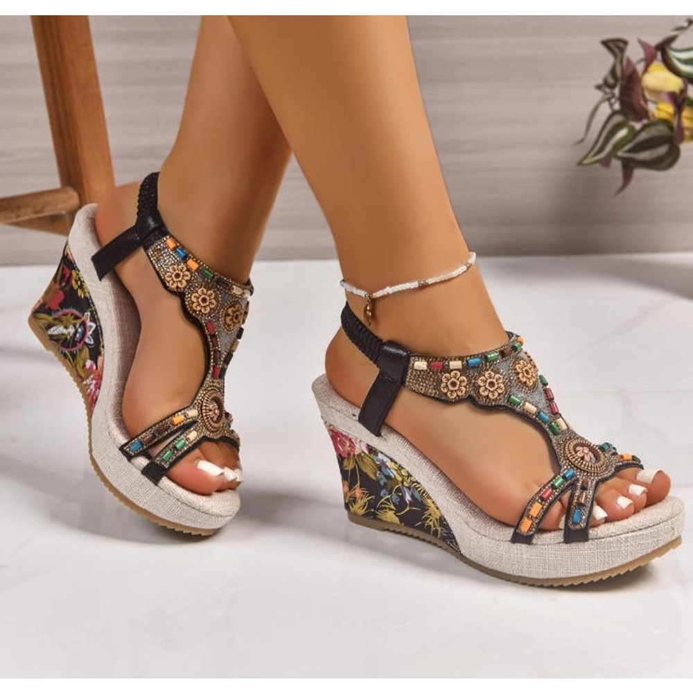 Dames lederen zomermode wedge  - Summer Clothing Offers recensie en prijs