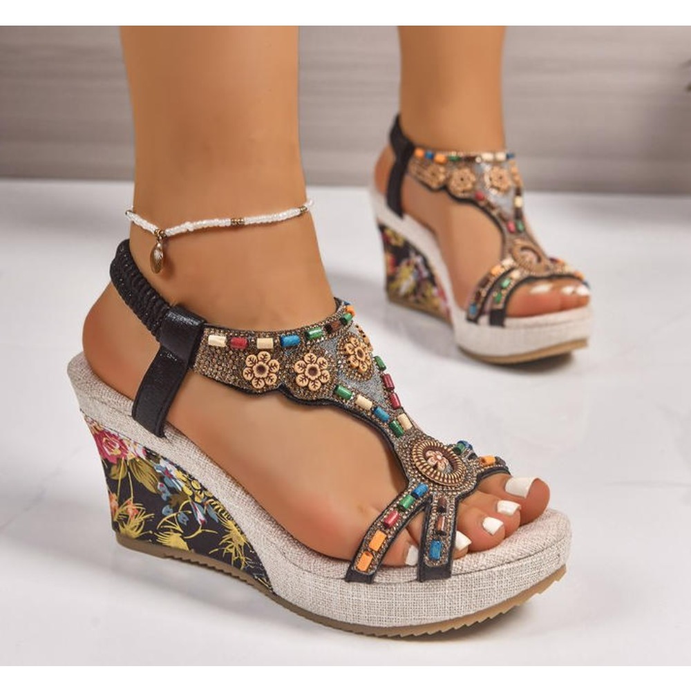 Dames lederen zomermode wedge  - Summer Clothing Offers recensie en prijs