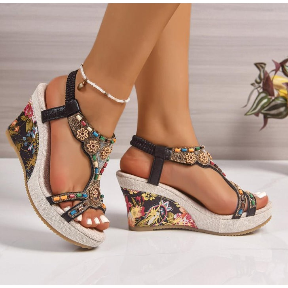 Dames lederen zomermode wedge  - Summer Clothing Offers recensie en prijs