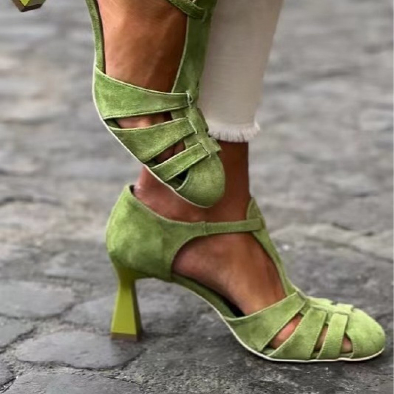 Dames Groene Suède Kitten Heel - Summer Clothing Offers recensie en prijs