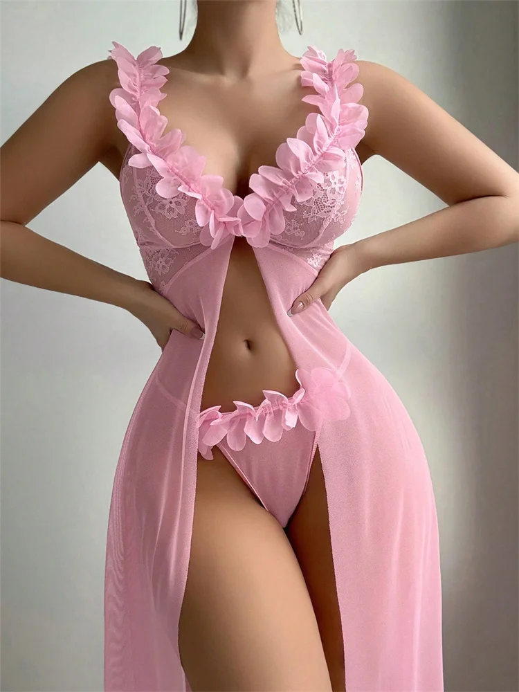 Roze bloemenkant doorzichtige  - Summer Nights Clothing recensie en prijs