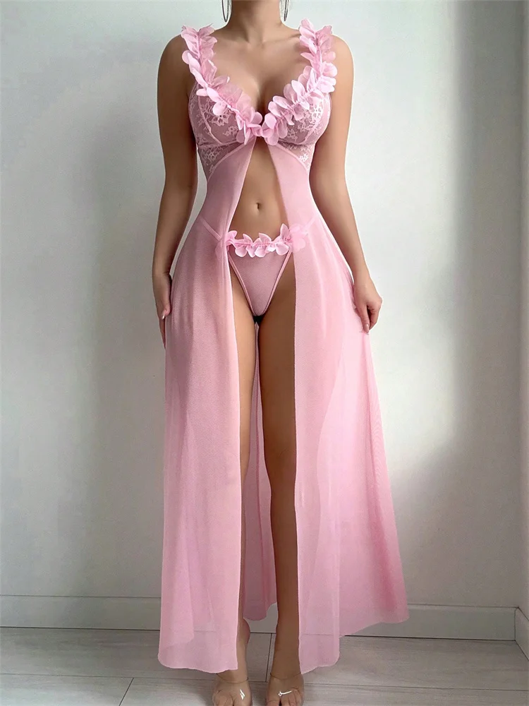 Roze bloemenkant doorzichtige  - Summer Nights Clothing recensie en prijs