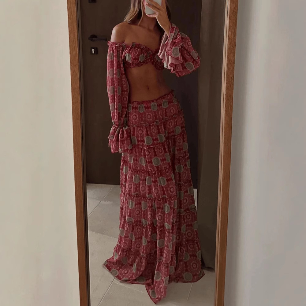 Vintage print rok tweedelig se - Summer Clothing Vintage recensie en prijs