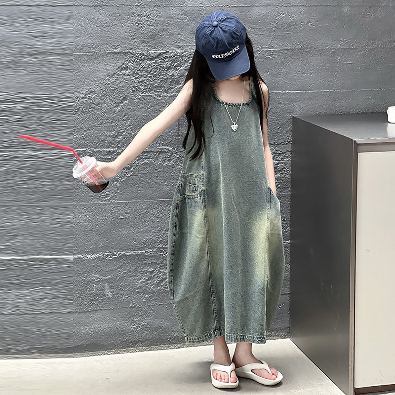 Vintage blauwe kinderen meisje - Quality Summer Clothing recensie en prijs